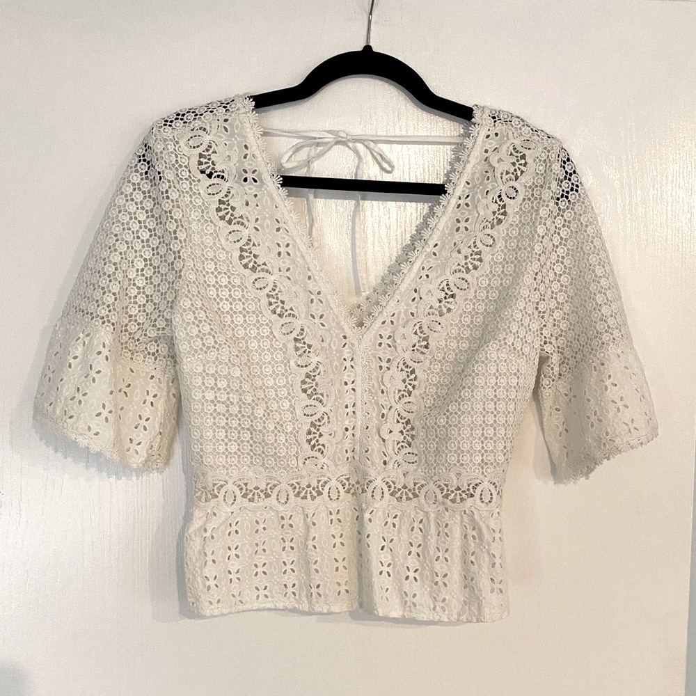 Abercrombie • NWT Lace V Neck Blouse - Picture 4 of 6